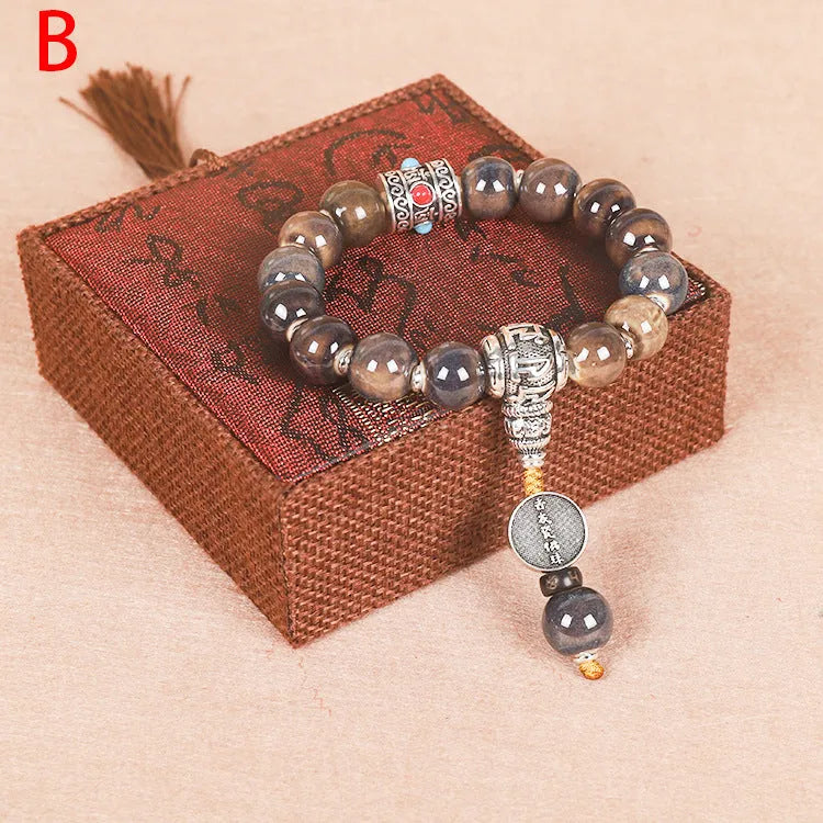 Men's gradient ceramic bracelet with Yonghe blessing craft in six colour variations