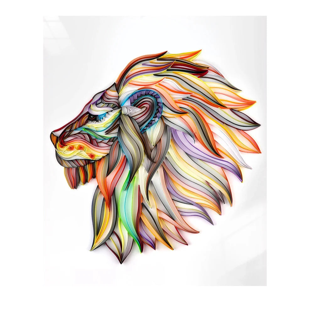 Handmade quilted paper painting craft kit with tools and variety of designs