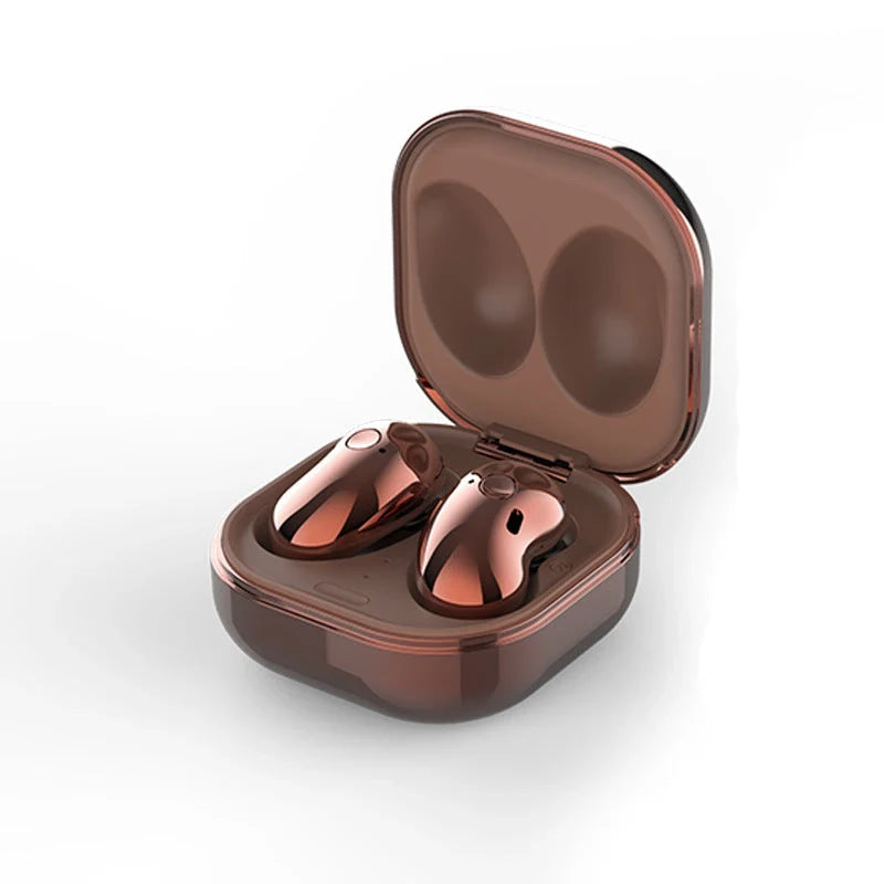 Buds Bluetooth 5.0 Wireless Earbuds in black, white, and rose gold with 9D stereo sound