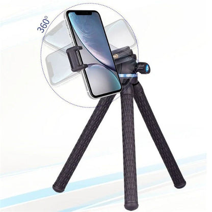 Flexible octopus tripod for Apple iPhone with 360-degree rotation