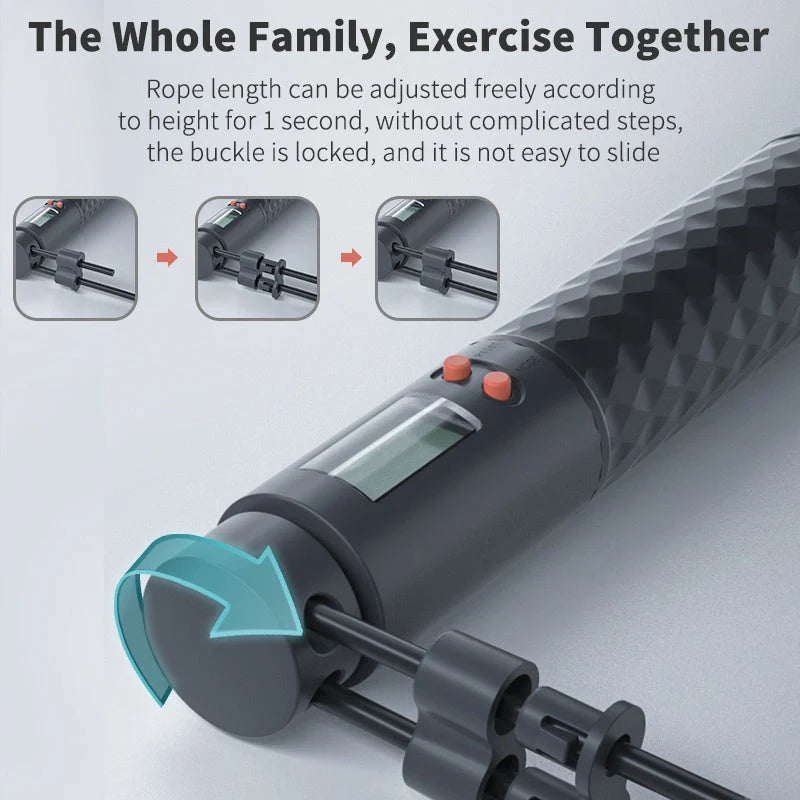 TMT Electronic Wireless Skipping Rope with digital counter and non-slip handles