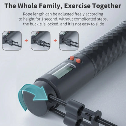 TMT Electronic Wireless Skipping Rope with digital counter and non-slip handles
