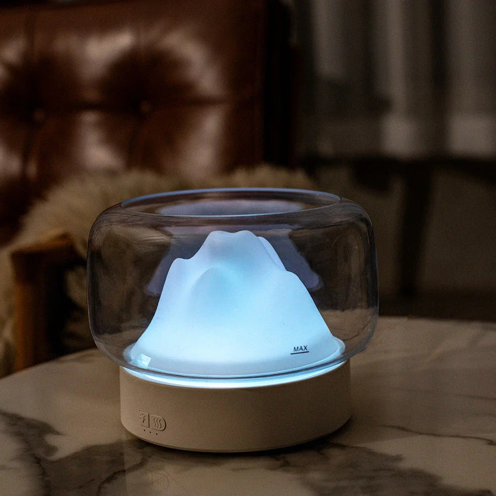Night Light Essential Oil Humidifier Diffuser with nature mountain view and rainbow projection