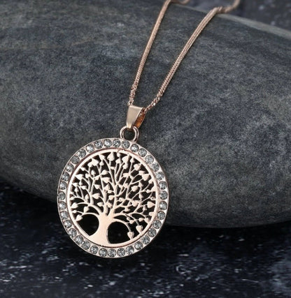 Asgard Crafted Celtic Tree of Life Ladies Pendant with Cubic Zirconia in gold, rose gold, and silver finishes