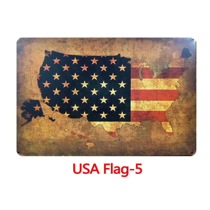 Retro tin painting wall decoration with American retro style, dimensions 30cm x 20cm x 0.9cm