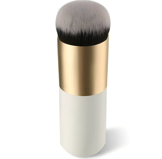 Chubby pier makeup brush in black silver with 2cm rayon bristles and 11cm wooden handle for foundation