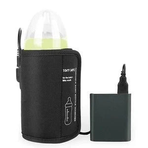 NewbornQueen USB Baby Bottle Warmer in black, compatible with car adapters and USB sockets