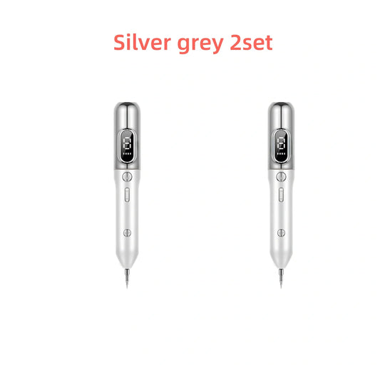 Silver grey Blue Light Acne Beauty Instrument pen with needles, USB, and 5ml cooling gel for spot removal