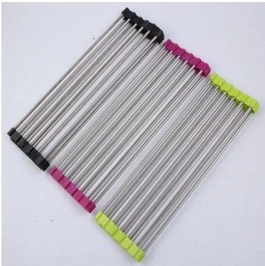 Stainless steel folding kitchen sink rack in various colours and sizes