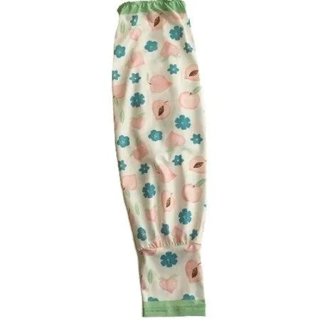 Printed viscose fibre oversleeve gloves for sun protection in floral pattern with elbow coverage