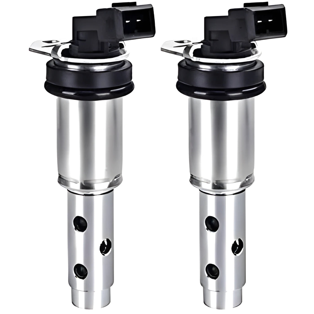 Metal solenoid valve for BMW camshaft VVT system, compatible with 1, 3, and 5 Series.