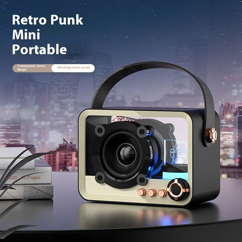 Mini glass Bluetooth speaker Lucky Cat design black colour portable USB charging