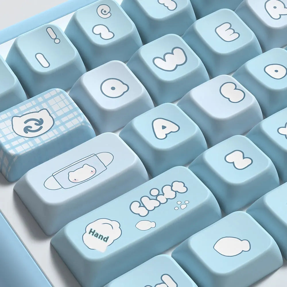 Watercolour cat custom keycap set for mechanical keyboards with sublimation printing