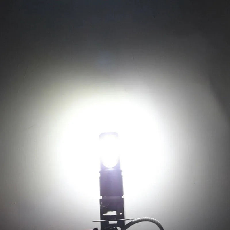 Aluminium alloy car fog lamp bulb for H3 and H1 fittings with white light.