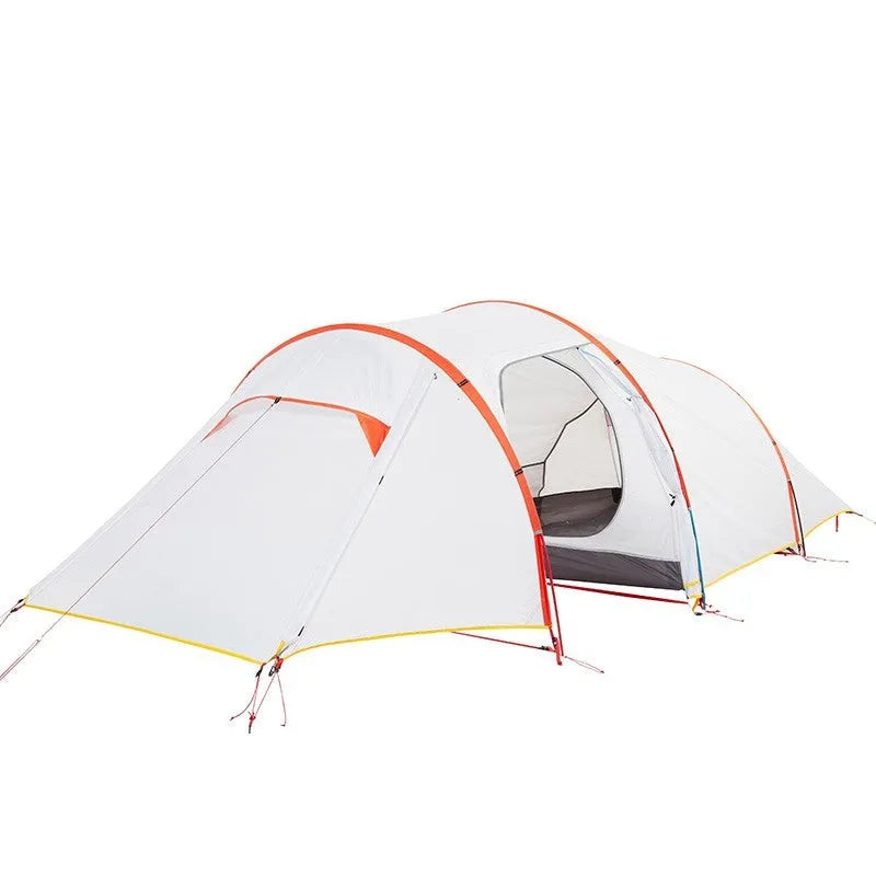 3 person tunnel tent for mountaineering camping with aluminium poles and cloud cover colour