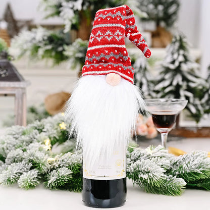 Festive Christmas wine bottle socks in vibrant holiday designs