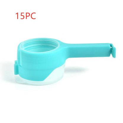 Versatile food clips in a range of colours, featuring airtight sealing and a convenient pour spout