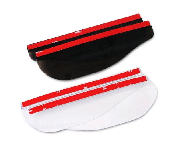 Car rearview mirror rain protection eyebrow set in black PVC on a vehicle side mirror