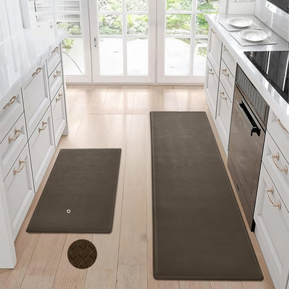 Non-slip kitchen floor mat set in grey, waterproof and easy to clean, dimensions 44x13x13cm