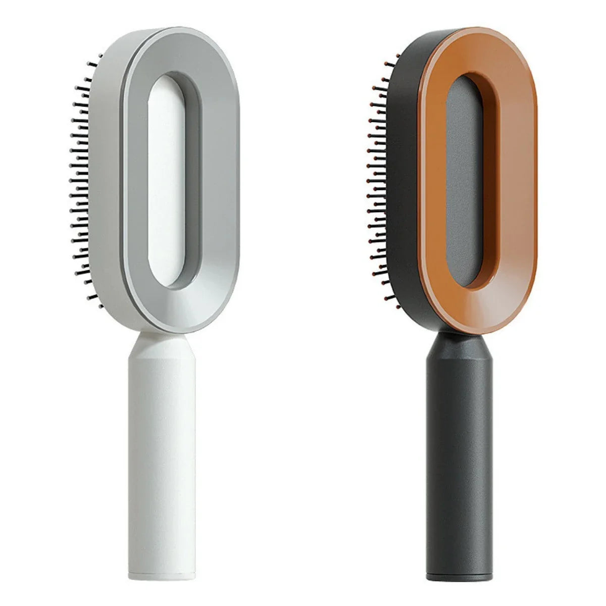 3D Air Cushion Hair Brush in elegant white, showcasing wide comb teeth and ergonomic handle