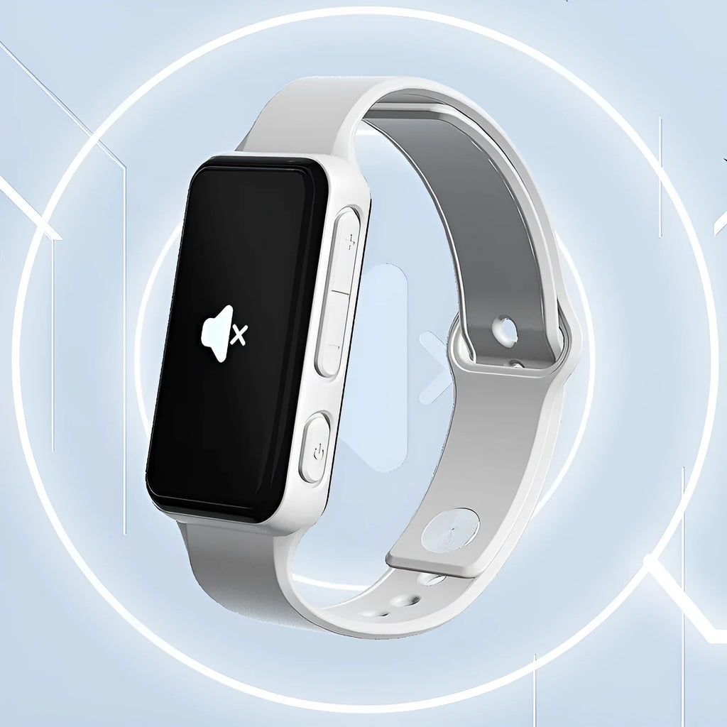 Anti-fatigue Bluetooth smart reminder bracelet with LCD screen and silicone strap in small program black