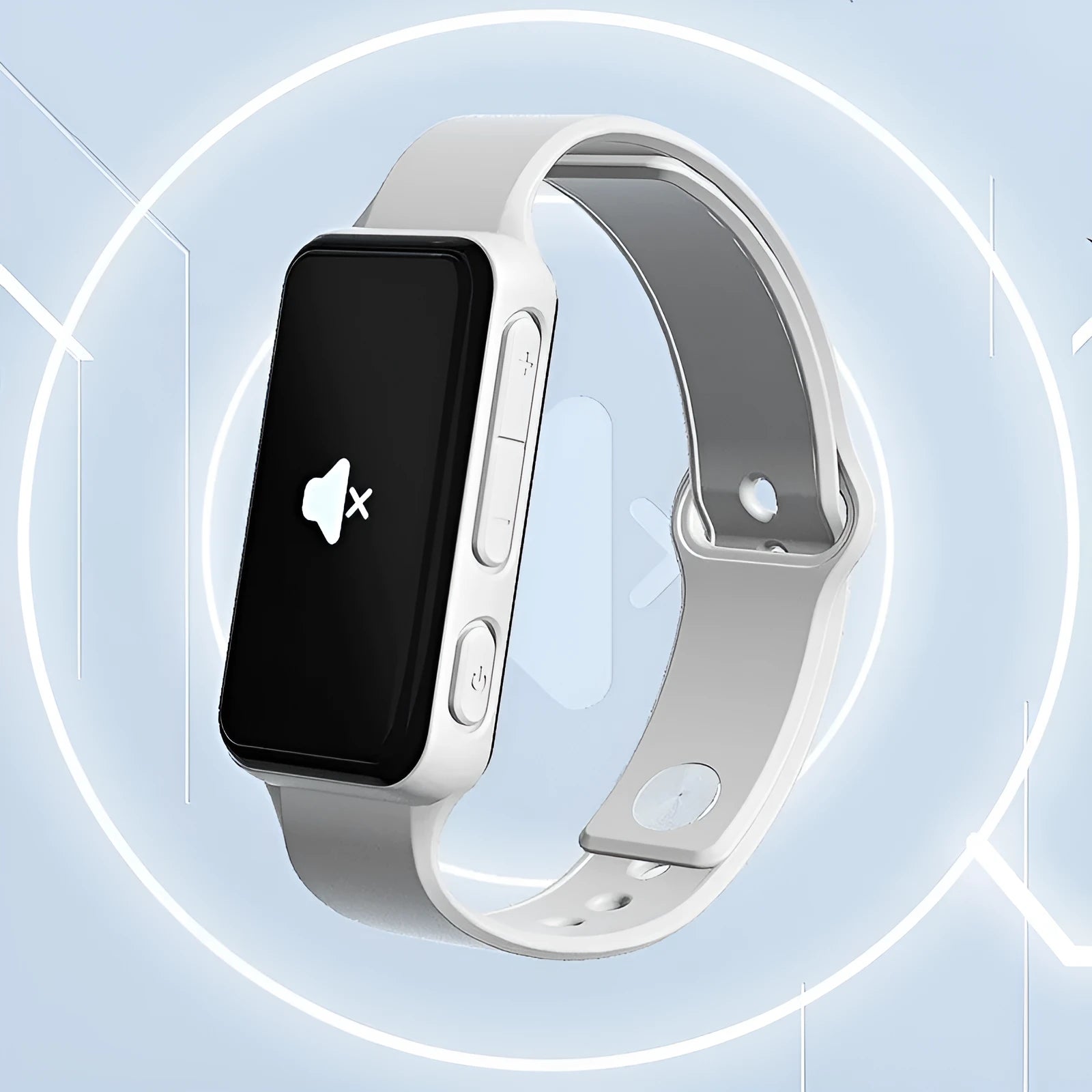 Anti-fatigue Bluetooth smart reminder bracelet with LCD screen and silicone strap in small program black