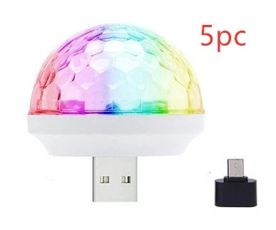 USB 5V Disco Ball Projector with vibrant LED light effects