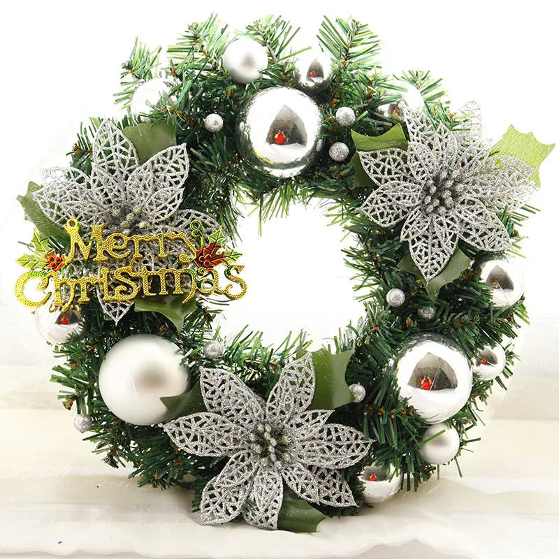 30cm multicolour plastic Christmas wreath decoration for doors