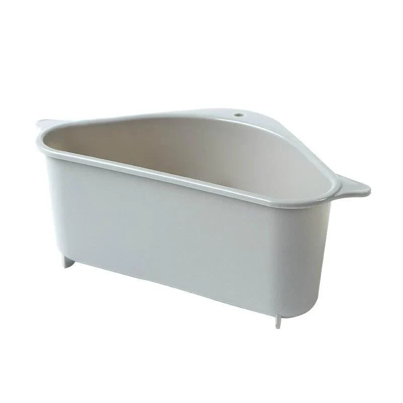 Kitchen sink triangle storage rack for sponges and soap with quick-drying design