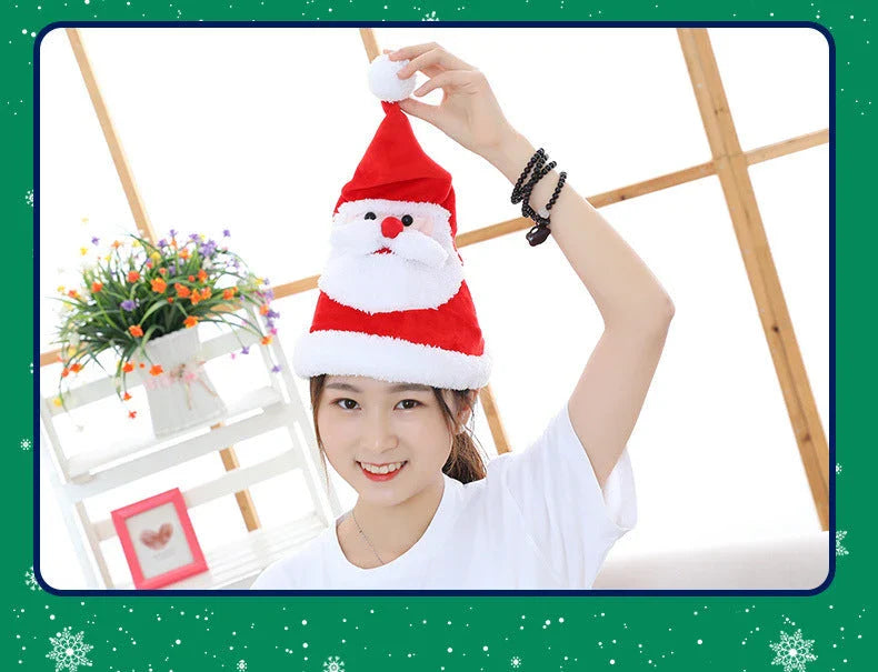 Electric Christmas Hat with colourful lights and song features, perfect for festive celebrations