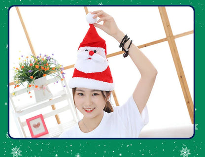Electric Christmas Hat with colourful lights and song features, perfect for festive celebrations