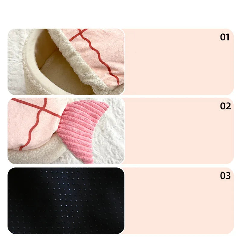New pet nest warm sushi modeling dog mattress removable autumn winter kennel universal large small