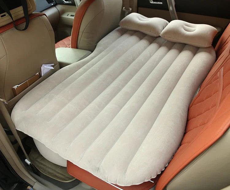Universal five-seater car inflatable bed with ultra-thickened flocking, includes pump and repairing kits