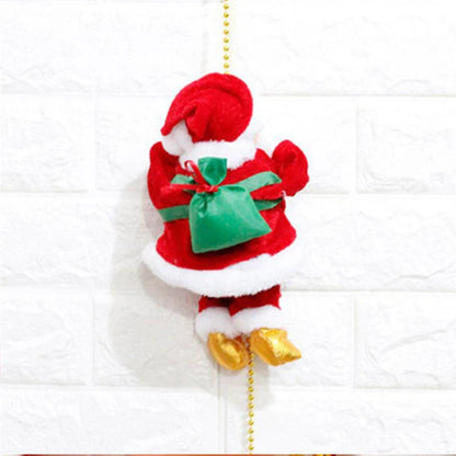 Magical musical climbing Santa Claus doll decoration with red ladder, playing holiday music