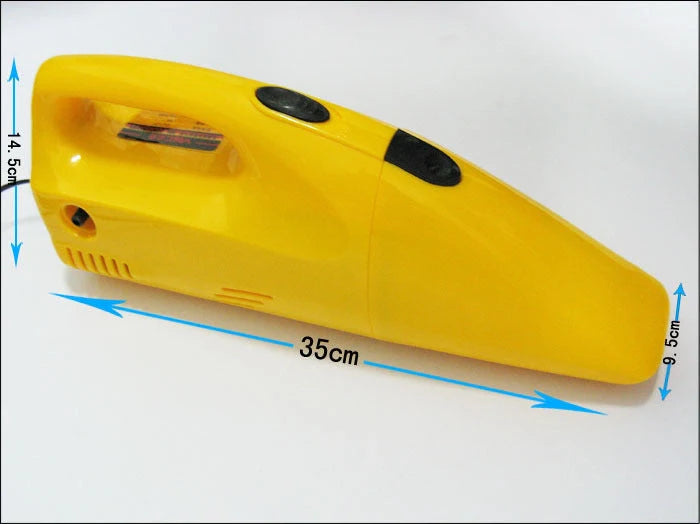 Portable 3-in-1 Air Pump and Vacuum Cleaner in yellow, compact and lightweight design