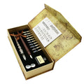 Handmade crystal glass and wooden dip pen set in gift box with stainless steel nib, retro design for calligraphy