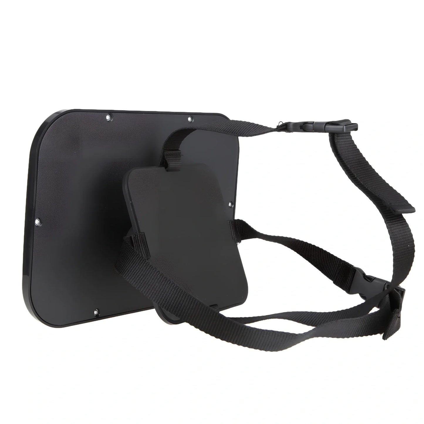 Black adjustable baby car rear view mirror, 26.5 cm long, mounted on headrest for clear rear seat visibility