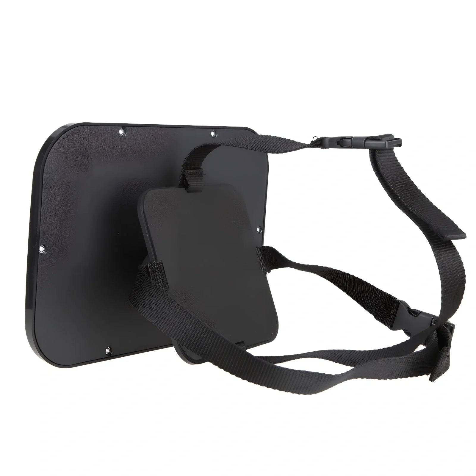 Black adjustable baby car rear view mirror, 26.5 cm long, mounted on headrest for clear rear seat visibility