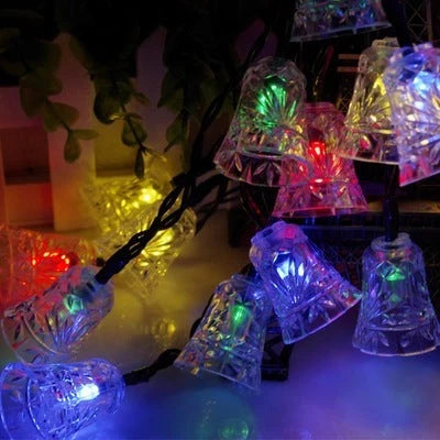 4 meters 20 light bells solar light string with warm white glow for outdoor decoration
