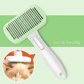 Blue automatic hair removal comb for dogs and cats on a white background