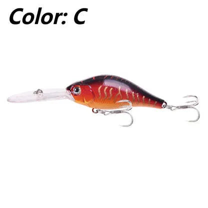 Floating Rock Little Fat Man deep diving mino fishing lure, 10.5cm long, shown in colour option A.