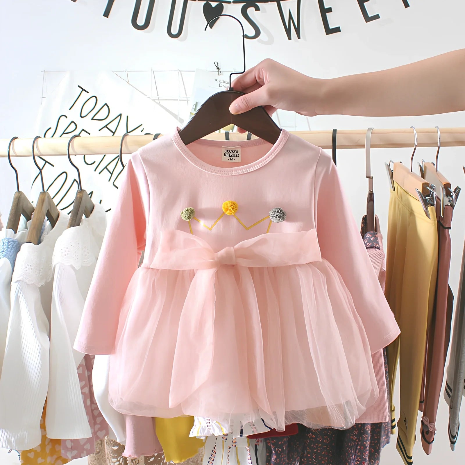 Baby girl cotton corduroy dress with bow detail in multiple colour options