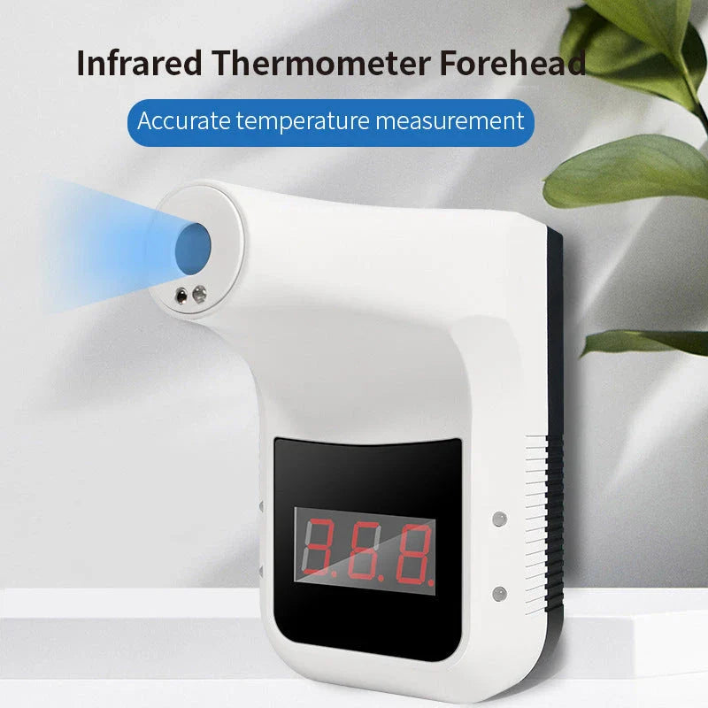 Wall-mounted touchless infrared thermometer with digital display and fever alarm