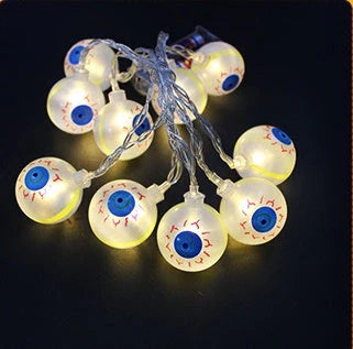 Spooktacular LED string lights with pumpkins, bats, and ghosts for Halloween decor