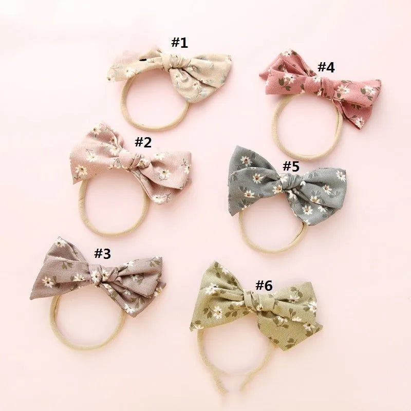 Children's cloth hair band with knotted bow shape and Princess series Snow White print