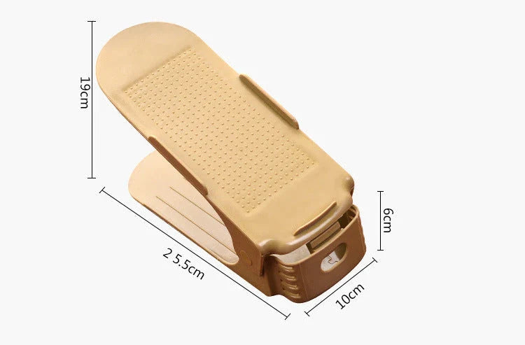 Adjustable double shoe rack made of durable polypropylene with customizable height to organize your shoe collection