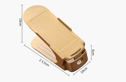 Adjustable double shoe rack made of durable polypropylene with customizable height to organize your shoe collection