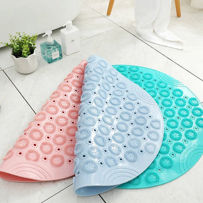 Textured Surface Round Shower Mat with Massage Texture, Non-Slip Suction Cups, and Drainage Holes for Kiwi Bathrooms