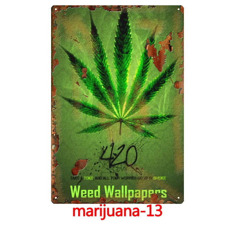 European style tin painting wall decoration 30cm x 20cm