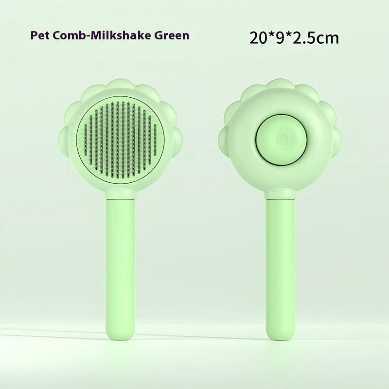 Versatile 2-in-1 Pet Grooming Brush and Comb with Curved Teeth Design for Effective Brushing and Detangling